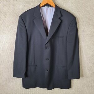 Wilke-Rodriguez‎ Jacket Mens 46R Black Blazer Wool Stretch 3 Button Suit Coat